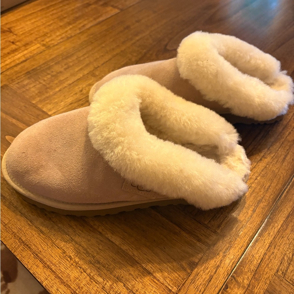 UGG Tan Shearling-Lined Slippers